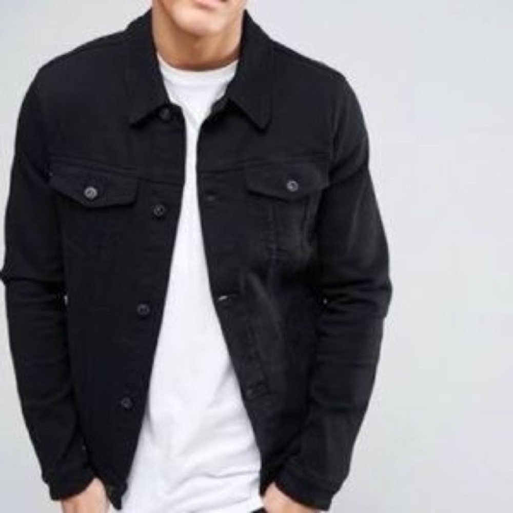 Men’s Craft & Flow Slim Fit Black Truckers Jacket